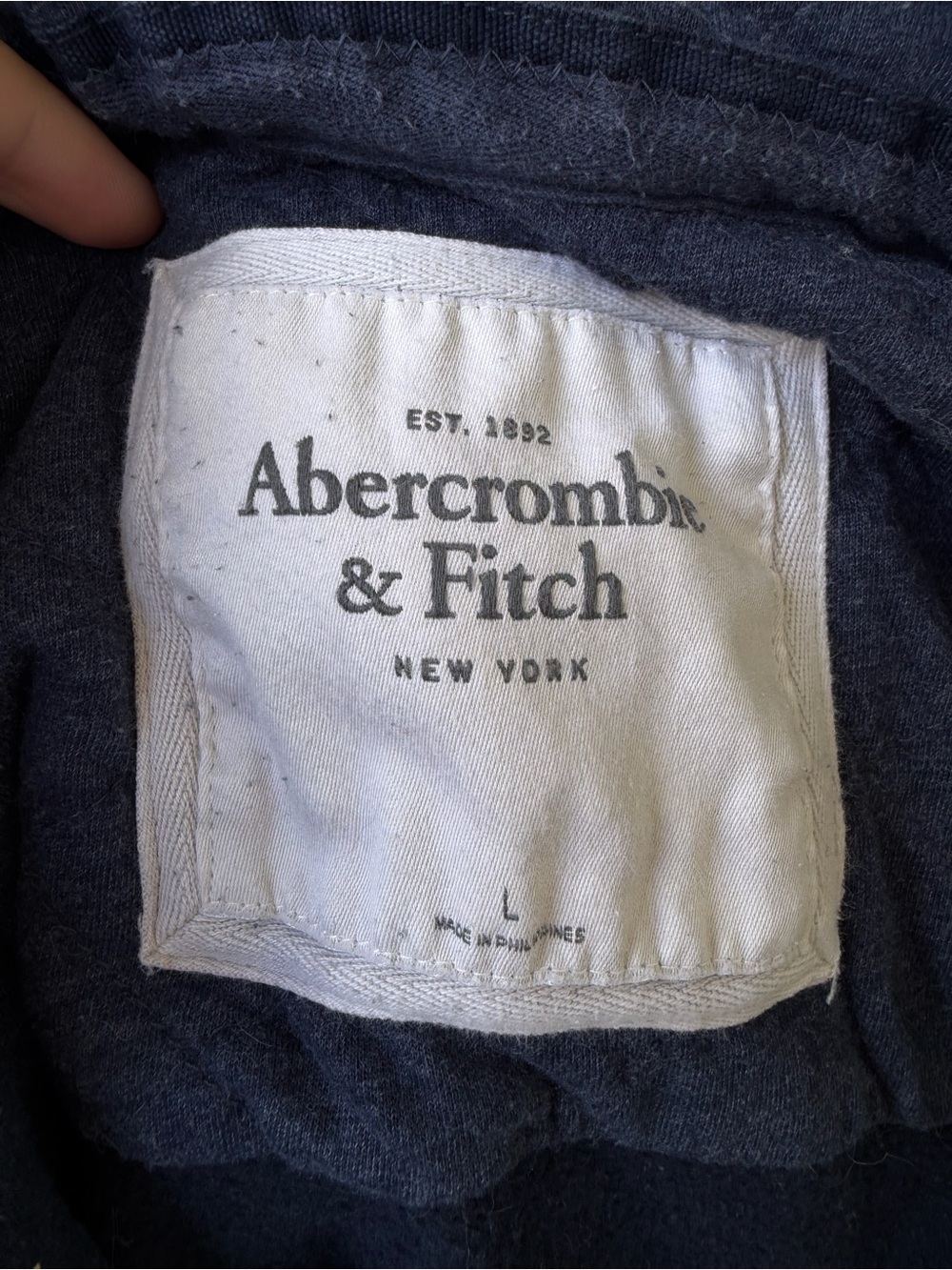 Vintage Abercrombie & Fitch Navy Knit Blazer Sweatshirt Hoodie Jacket Size L - Picture 4 of 7